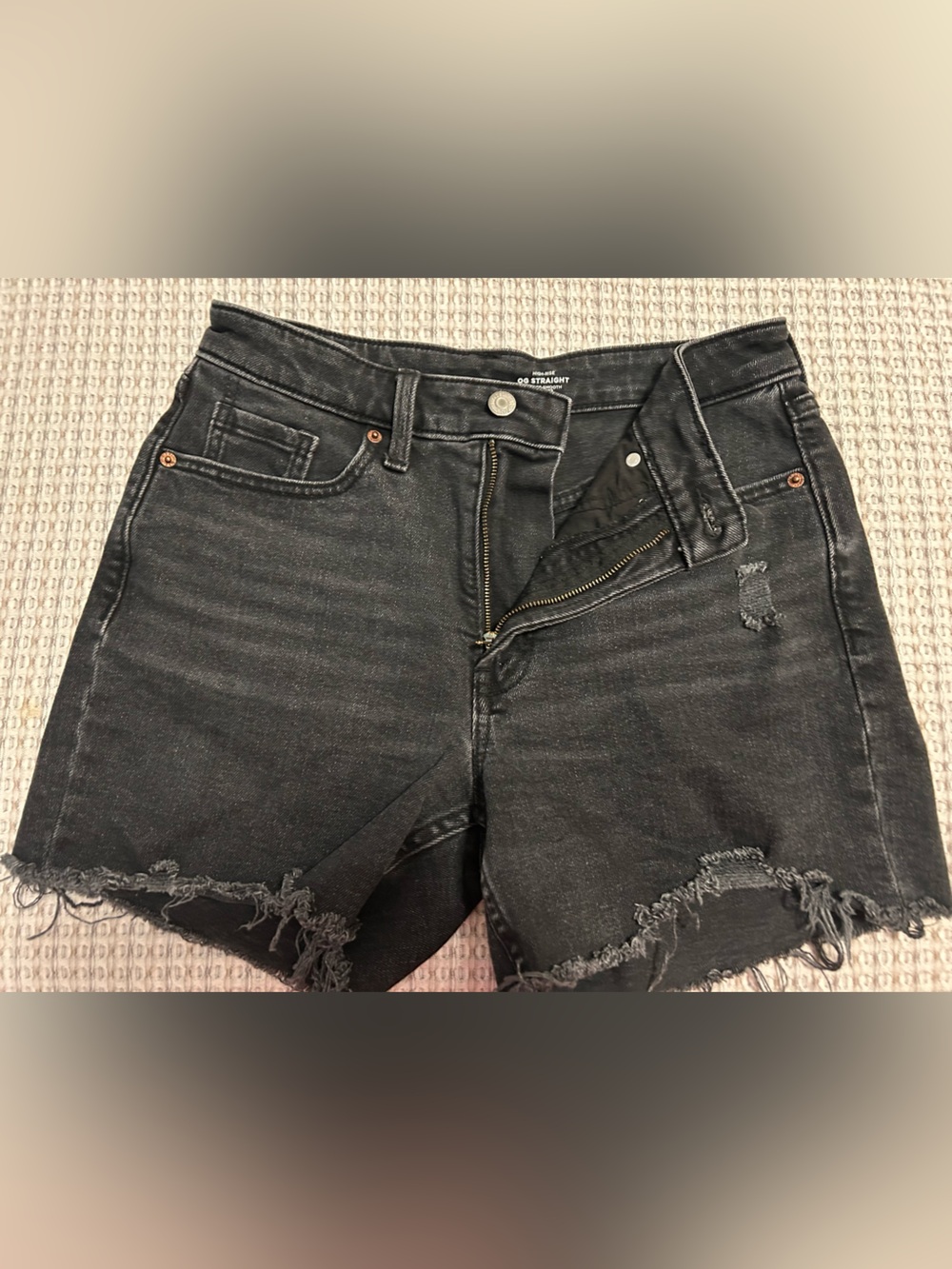Old Navy Black Distressed Denim Cutoff Shorts